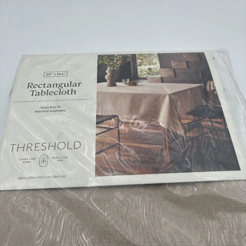 Threshold Cotton and Linen Blend Tablecloth Tan- 60